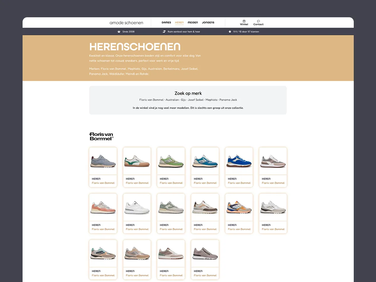 amode schoenen — amode schoenen portfolio project 2