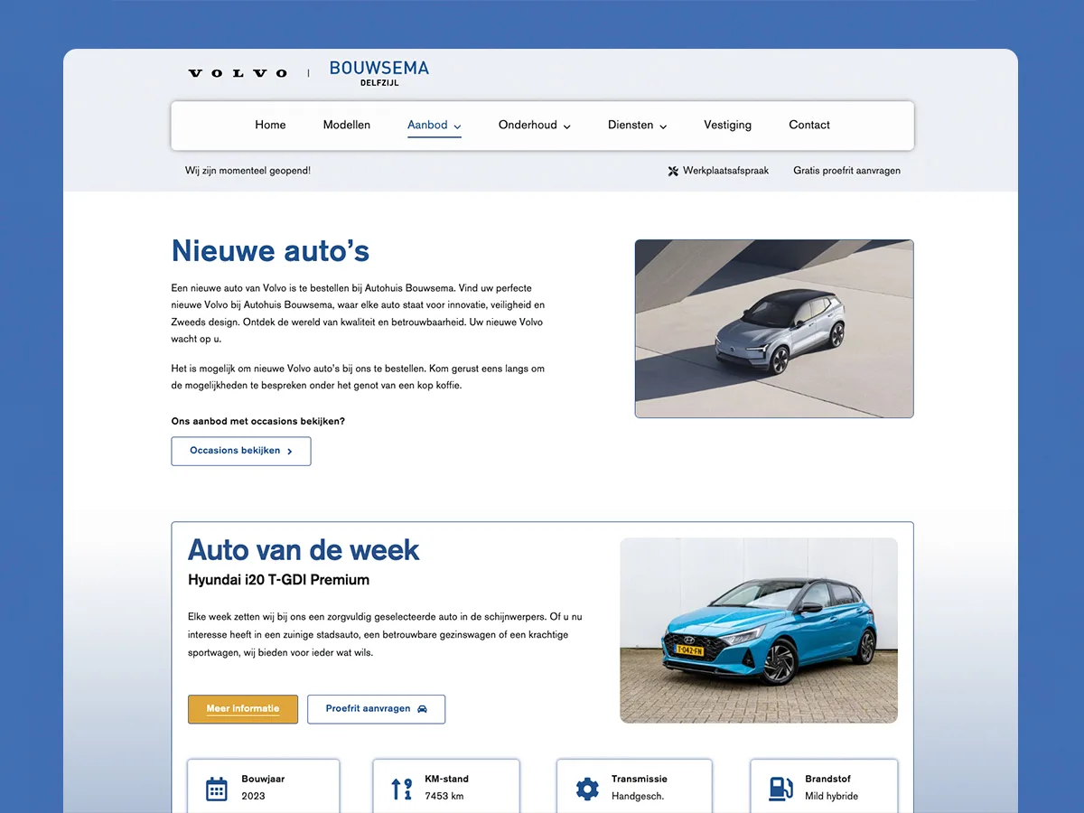 Autohuis Bouwsema — autohuis bouwsema portfolio project 1