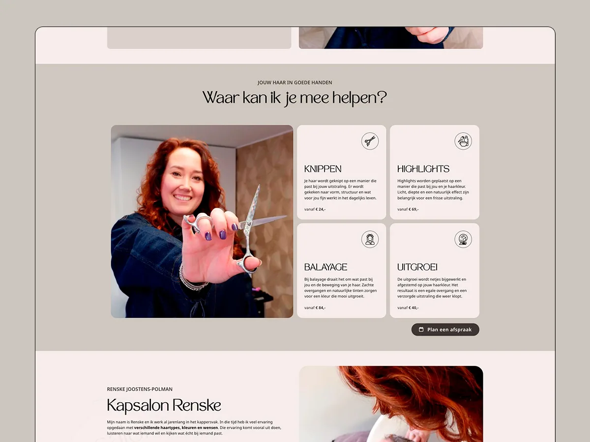 Kapsalon Renske — kapsalon renske portfolio project 1