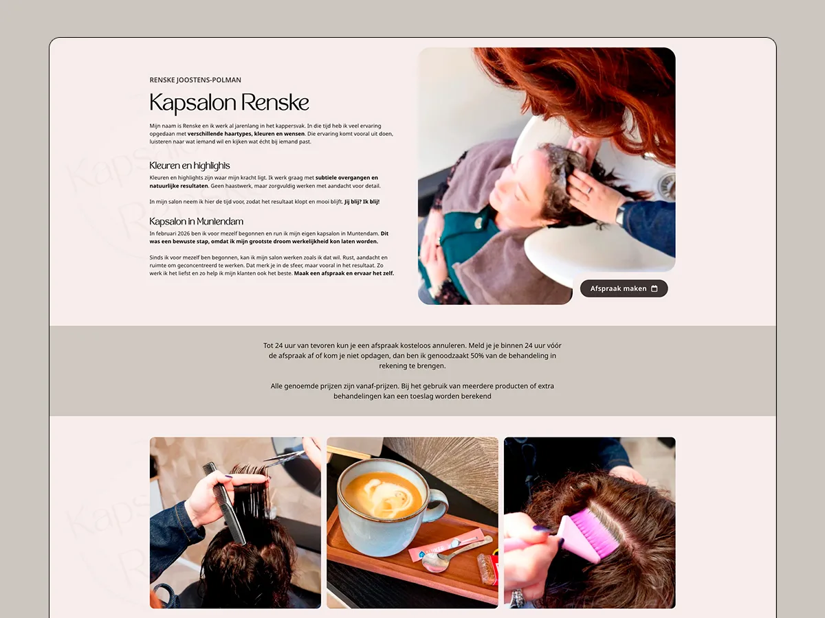 Kapsalon Renske — kapsalon renske portfolio project 2