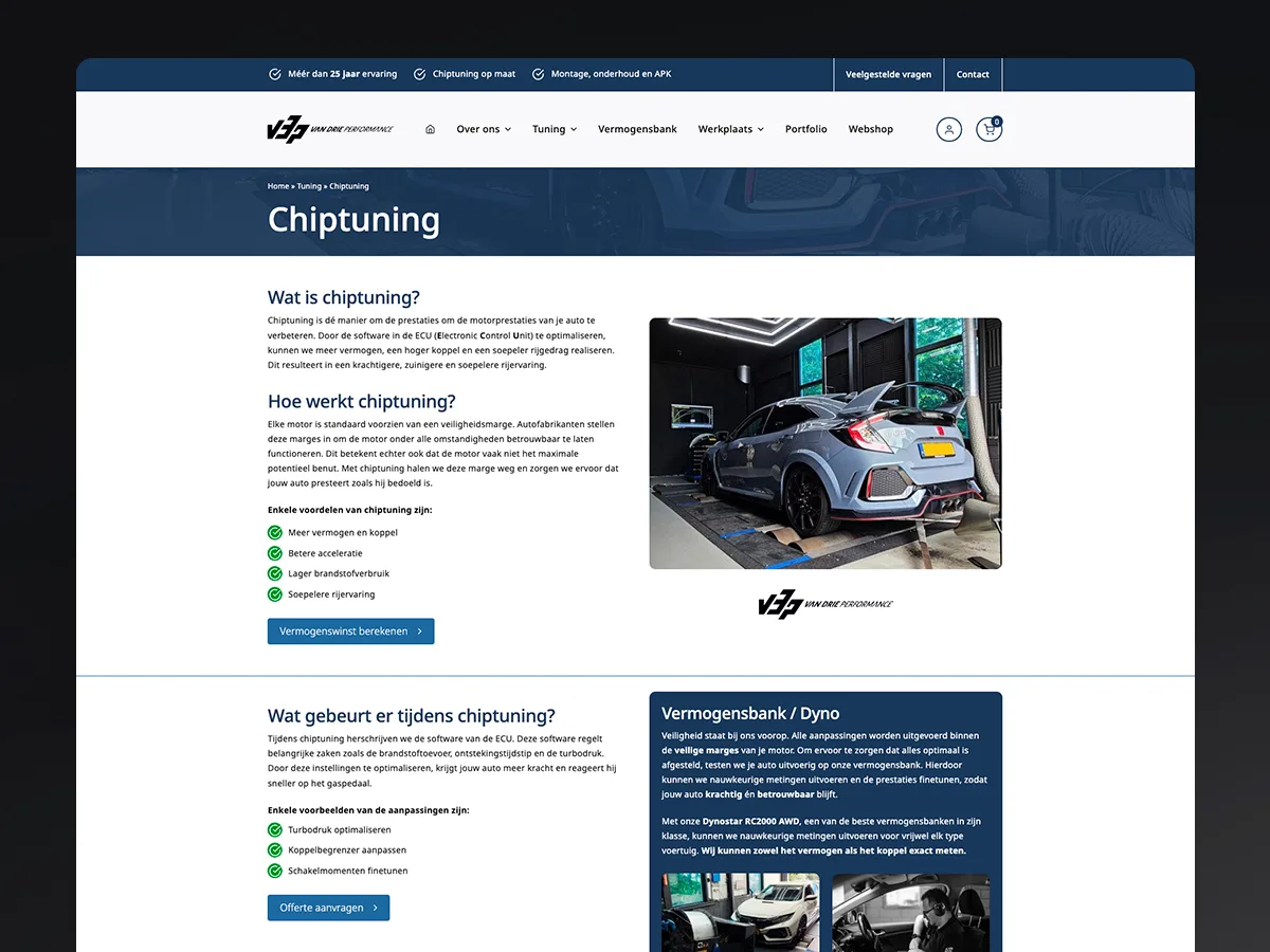 Van Drie Performance — van drie performance portfolio project 3