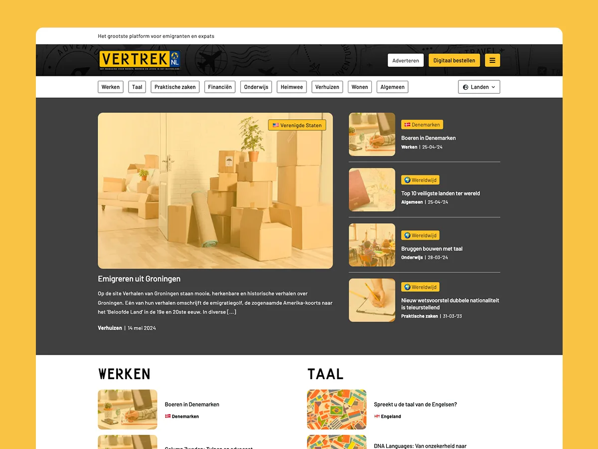VertrekNL — vertreknl portfolio project 1