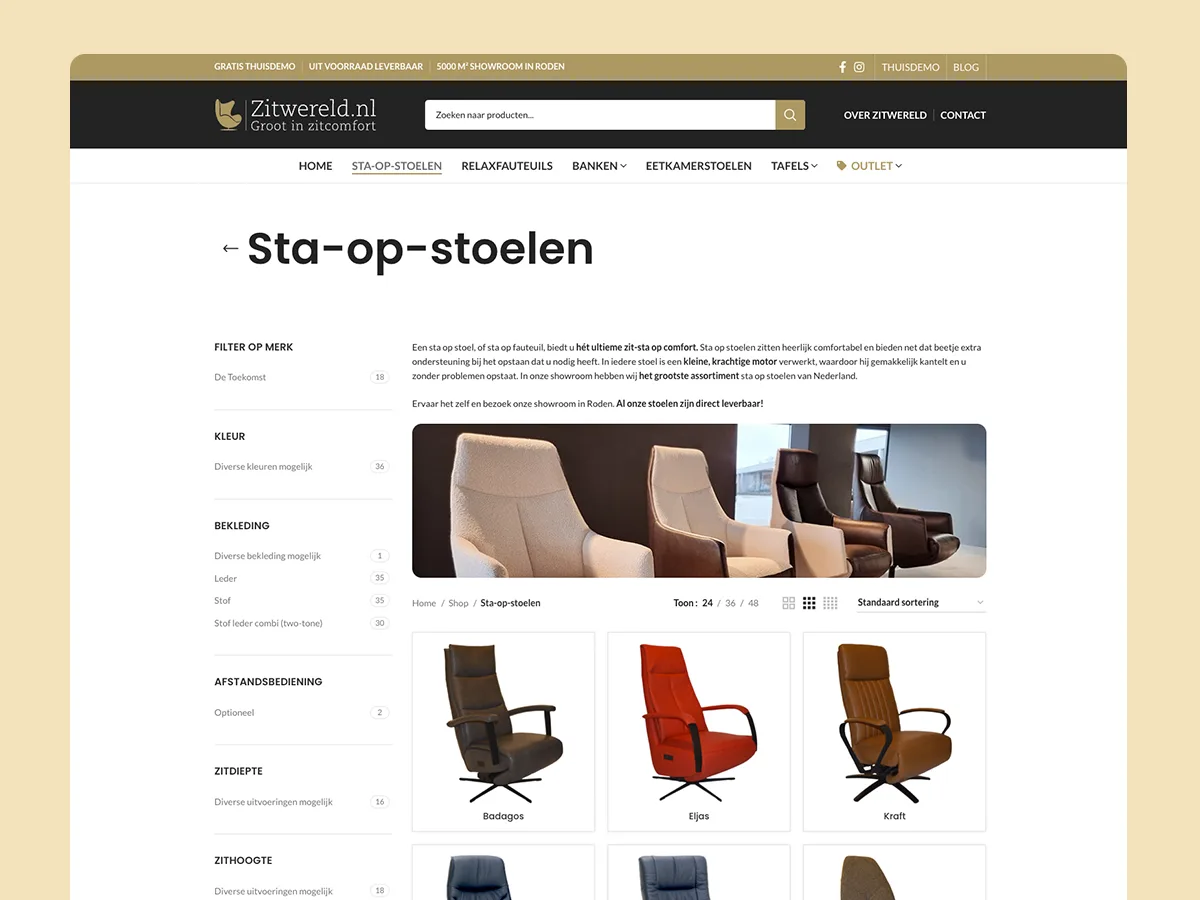 Zitwereld — zitwereld portfolio project 1