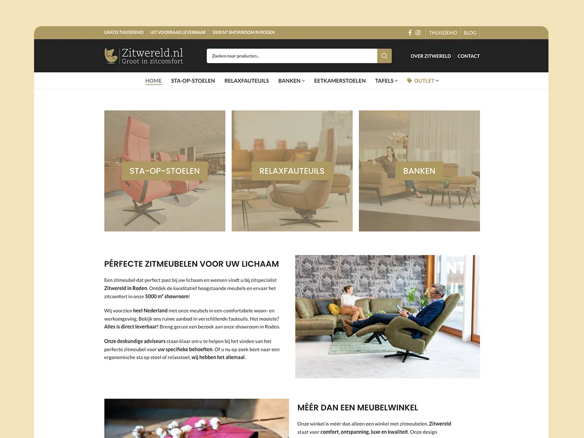 Zitwereld — zitwereld portfolio project 2