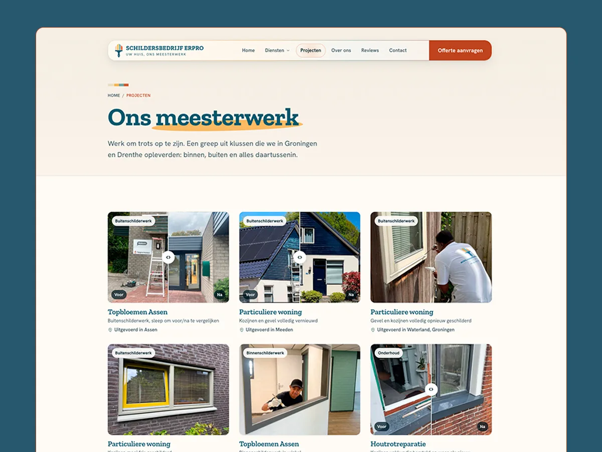 Schildersbedrijf Erpro — schildersbedrijf erpro portfolio project 1