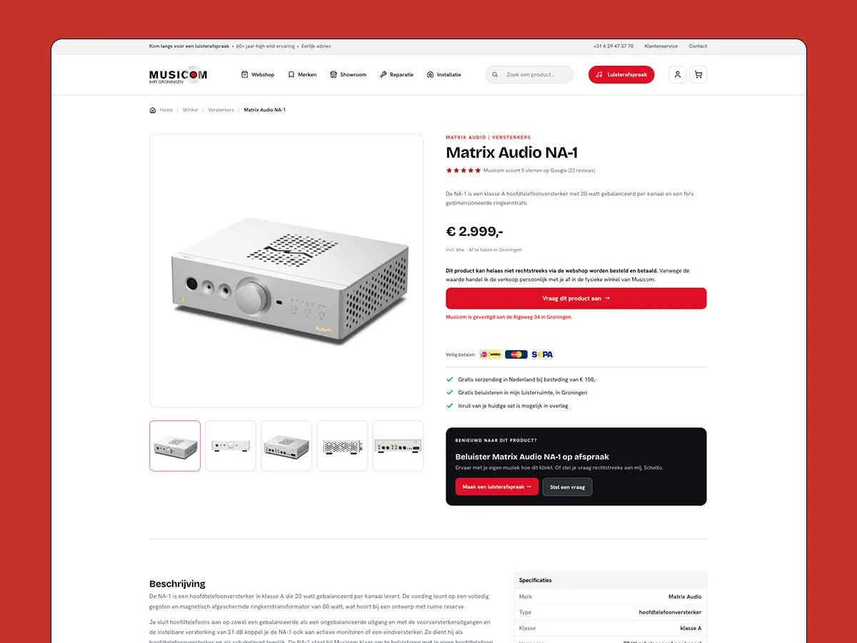 Musicom — musicom hifi groningen portfolio project 1