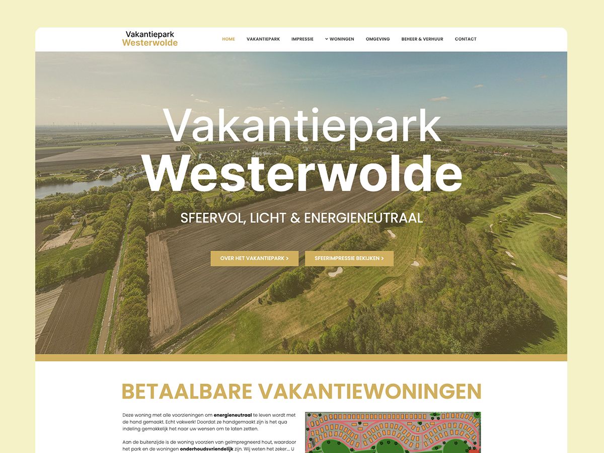 Lammerts Online Media Vakantiepark Westerwolde portfolio project
