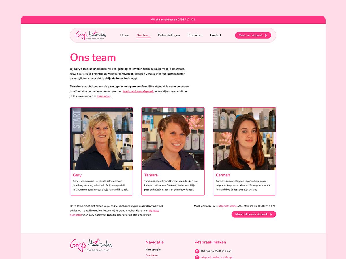 Lammerts Online Media Gery's Haarsalon Veendam portfolio project